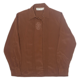 Womens Shirt Brown Collared Long Sleeve S