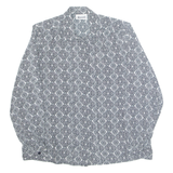 XTROVERT Womens Printed Shirt Black Collared Long Sleeve Geometric M