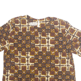 FASHION ATTITUDES Womens Printed Top Brown Crazy Pattern M