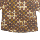 FASHION ATTITUDES Womens Printed Top Brown Crazy Pattern M