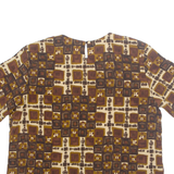 FASHION ATTITUDES Womens Printed Top Brown Crazy Pattern M