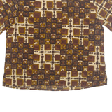 FASHION ATTITUDES Womens Printed Top Brown Crazy Pattern M