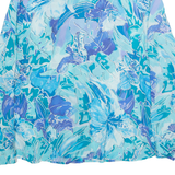TESS Womens Printed Shirt Blue Collared Long Sleeve Crazy Pattern L