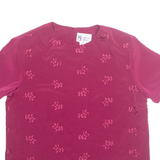 MAGGIE SWEET Embroidered Womens Top Maroon Floral S