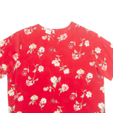 Womens Printed Top Red Floral M