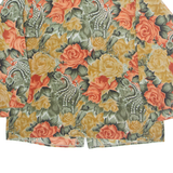 Womens Printed Blouse Green High Neck Long Sleeve Floral L