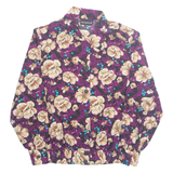 NOTATIONS Womens Printed Shirt Purple Collared Long Sleeve Floral M