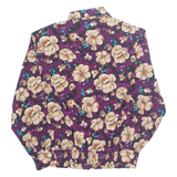 NOTATIONS Womens Printed Shirt Purple Collared Long Sleeve Floral M