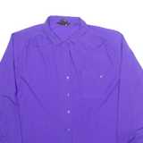 Womens Blouse Purple High Neck Long Sleeve L