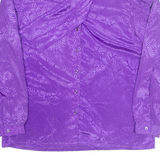 CARIBOU Womens Printed Shirt Purple Collared Long Sleeve L