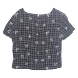 TALBOTS Womens Printed Top Black Check M