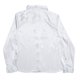 ELEMENT Womens Printed Shirt Silver Collared Long Sleeve Spotted XL