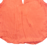 ZARA Womens Top Orange V-Neck Sleeveless L