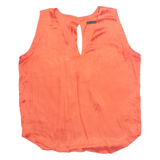 ZARA Womens Top Orange V-Neck Sleeveless L