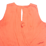 ZARA Womens Top Orange V-Neck Sleeveless L