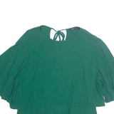 ZARA Womens Blouse Green 3/4 Sleeve Viscose M
