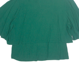 ZARA Womens Blouse Green 3/4 Sleeve Viscose M