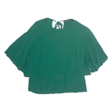 ZARA Womens Blouse Green 3/4 Sleeve Viscose M