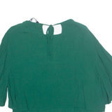 ZARA Womens Blouse Green 3/4 Sleeve Viscose M