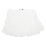ZARA Womens Cropped Blouse White Long Sleeve L