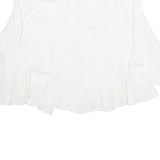 ZARA Womens Cropped Blouse White Long Sleeve L