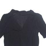 ZARA Womens Cropped Blouse Black Collared Viscose XS
