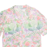WEINBERG Womens Printed Shirt Pink Collared Off Shoulder Floral M