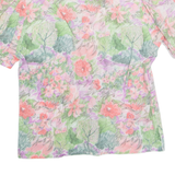 WEINBERG Womens Printed Shirt Pink Collared Off Shoulder Floral M