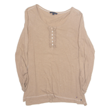 TOMMY HILFIGER Womens Top Beige Long Sleeve S