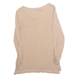 TOMMY HILFIGER Womens Top Beige Long Sleeve S