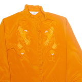 YUKALI Womens Blouse Orange High Neck Long Sleeve L