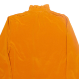 YUKALI Womens Blouse Orange High Neck Long Sleeve L