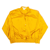 SUSAN HUTTON Elasticated Hem Womens Blouse Orange High Neck Long Sleeve M