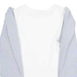 ZARA Womens Puff Sleeve Top White Long Sleeve Striped M