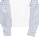 ZARA Womens Puff Sleeve Top White Long Sleeve Striped M