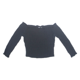 ZARA Womens Cropped Top Black Long Sleeve S
