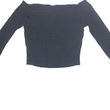 ZARA Womens Cropped Top Black Long Sleeve S