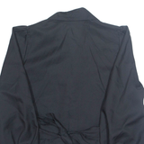 Womens Cropped Blouse Black Collared Long Sleeve M
