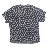 LESLIE FAY Petite Womens Printed Top Black Crazy Pattern S