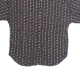 Womens Printed Shirt Black Collared Striped XL
