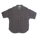 Womens Printed Shirt Black Collared Striped XL