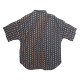 Womens Printed Shirt Black Collared Striped XL
