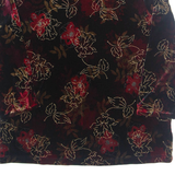 Womens Printed Top Black 3/4 Sleeve Floral M