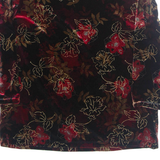 Womens Printed Top Black 3/4 Sleeve Floral M