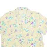 Womens Printed Shirt Beige Collared Floral XL