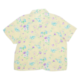 Womens Printed Shirt Beige Collared Floral XL