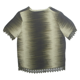 Womens Printed Top Green Crazy Pattern L