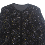 Gemstones Womens Blouse Black Long Sleeve Spotted L