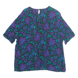 Womens Printed Top Black Floral L