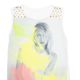 ZARA Womens Printed Vest White Crazy Pattern M